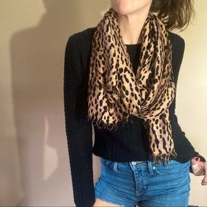 Leopard Print Oversized Scarf